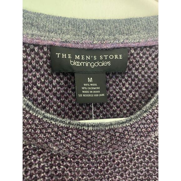 The Men's Store Bloomingdales Wool Cashmere Raisin Combo Pullover Sweater M - Picture 7 of 10